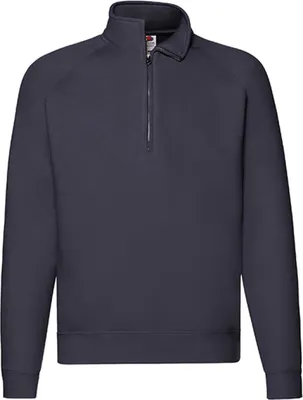 Produktbild von Fruit of the Loom 62-032-0 | Premium Zip Neck Raglan Sweat - Farbe: Deep Navy - Größe: XXL