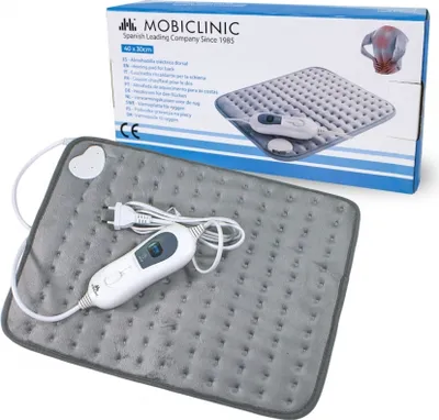 Obrázek produktu pro Mobiclinic, vyhřívací polštářek, vyhřívací polštářek, 3 stupně teploty, automatické vypnutí, 40x30 cm, velmi nízká spotřeba energie, vyhřívání, příkon 100 W, šedý