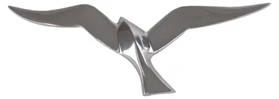 Wanddeko Fliegender Vogel, 34 cm, Aluminium, silber