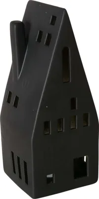 Produktbild von Boltze Dekoaufsteller Hygga LED Haus Dekorationsobjekt Porzellan Schwarz 2037817