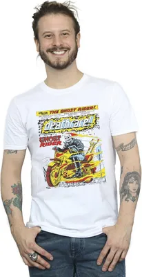 Produktbild von Marvel - "Ghost Rider Chest Deathrace" T-Shirt für Herren BI38090 (S) (Weiß)