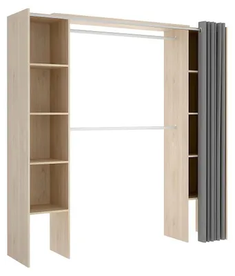 Kleiderschrank Natur 205x180x50 cm Melamin 8 Böden