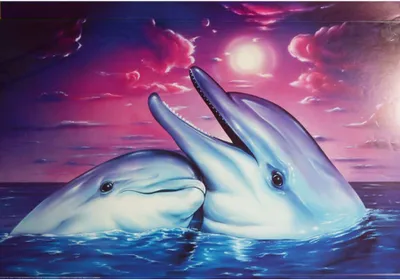 Produktbild von Schwarzlicht Poster | To Love Somebody | 64x90cm | ungerahmt | Kunstdruck | Fantasy | Wandbild | Wandposter | Delphin