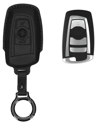 Produktbild von kwmobile Schlüsselhülle für BMW 3-Tasten Funk (Keyless Go) Hülle Leder - Autoschlüssel Schlüssel Hülle - Schlüsselcover Schlüsselschutz in Schwarz