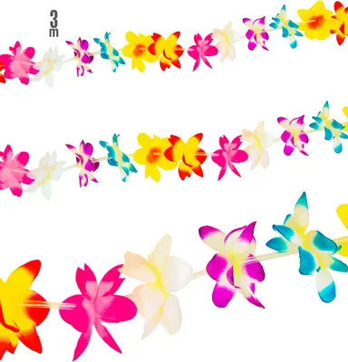 Produktbild von Girlande Bunte Blumen Blüten 3m Mottoparty Hawaii Sommer