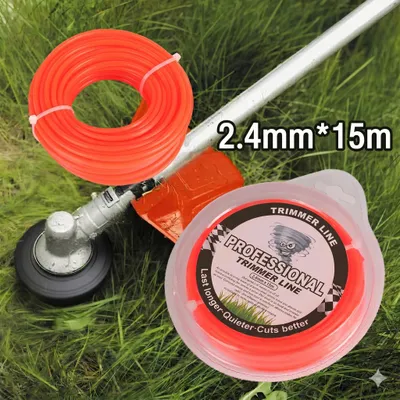 Produktbild von Mähfaden für Rasentrimmer 2,4 mm x 15m | Runder Nylon Trimmerfaden | Hochwertiger und robuster Ersatzfaden, Verschleißfest