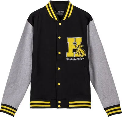 Zdjęcie produktu dla Sweter bez kaptura unisex Harry Potter Hufflepuff Szaro-czarny - L
