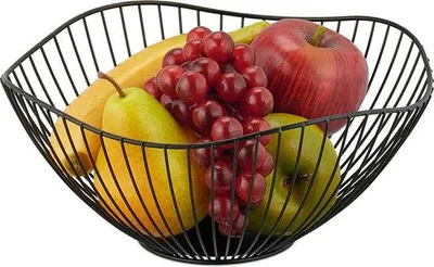 Produktbild von Famanu Obstschale modernes Design - schwarz - 1 Stück - Metall - Ø 26 cm