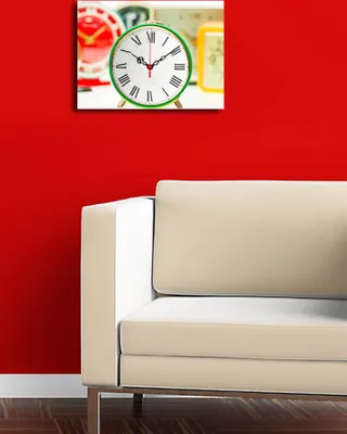 Produktbild von Opviq, 3040CS- CLA1631, Bunt, Wanduhren, 30 x 40, 100% Wildleder -Leinwand