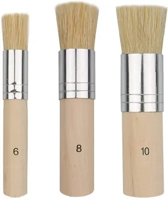 Imagen del producto de Juego de pinceles de madera, 3 unidades, con cerdas naturales, de 13,5/17/22 mm, para acuarelas