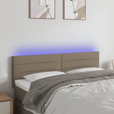 Imagen del producto de Living Store, cabecero LED, color taupe, 144x5x78/88 cm, tela