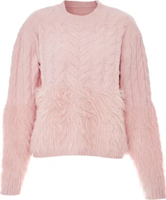 Image de POOMI pull en maille pour femme - rose, M