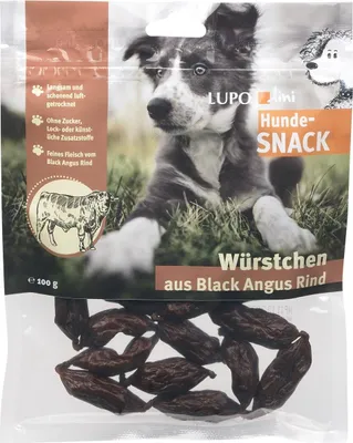 Produktbild von Luposan Lupolini Hundewürstchen 100g | Black Angus Rind