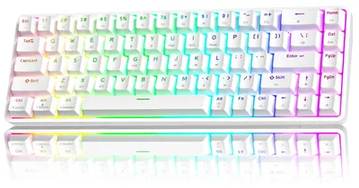 Image de Clavier mécanique de jeu sans fil T68, tri-mode, avec éclairage RGB et 68 touches