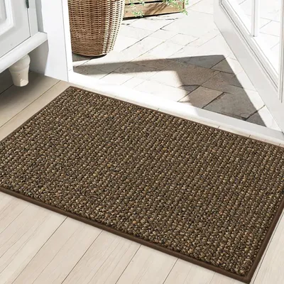 Image de Tapis de sol intérieur antidérapant, lavable, 60 x 90 cm, couleur marron