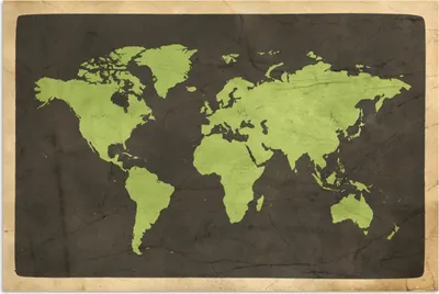 Produktbild von MuchoWow® Poster Weltkarte - Grün - Vintage 120x80 cm - Bilder