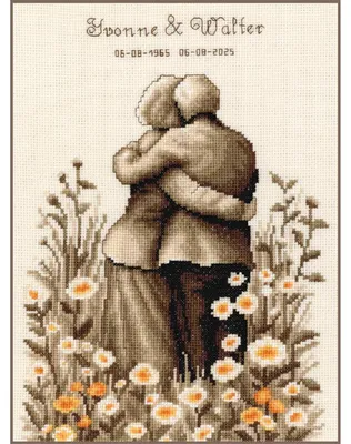 Image de Kit de broderie au point de croix « Amour éternel » de Vervaco, diagramme, 20 x 30 cm