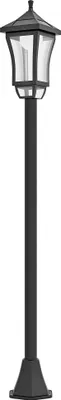 Image de Outsunny Lampadaire extérieur sur pied, lampadaire solaire extérieur, LED, lanterne classique, lampe extérieur sur pied, 30 Lm, hauteur 127 cm, noir