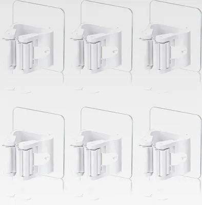 Produktbild von 6 Stück Besenhalterung Wand Selbstklebend, Wandhalterung Besen, Besen Halterung, Geeignet für Besenstiel, Küche, Bad, Garten, Garage