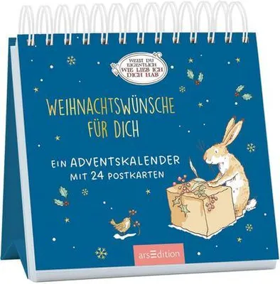 Obrázok produktu pre Postkarten-Adventskalender. Weißt du eigentlich, wie lieb ich dich hab? Weihnachtswünsche für dich