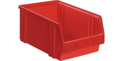 Produktbild von LA KA PE Sichtlagerkasten Größe 3A rot Länge 290 / 245 x Breite 140 x Höhe 130mm aus Polystyrol stapelbar - LK3A