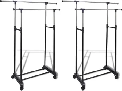 Produktbild von Verstellbare Kleiderständer 2 Stk. 2 Kleiderstangen