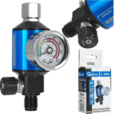 Obrázok produktu pre Filter, reduktor tlaku pre lakovaciu pištoľ 1/4'' Geko