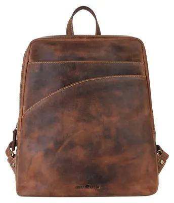 Produktbild von Greenburry Rucksack Leder 28x34cm Damen klein Cityrucksack Tagesrucksack antikbraun