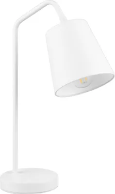 Produktbild von Tischlampe - H 45 cm - Weiß matt - Metall - Stoffschirm
