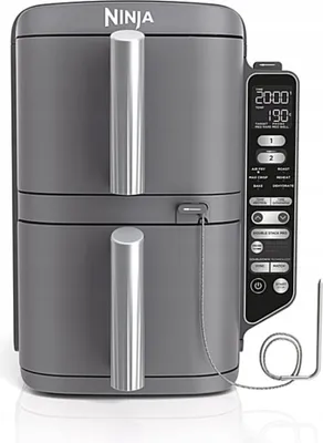 Fettfrei Ninja Doppelstöckige Friteuse Sl451Eu 2 Schubladen + Thermometer