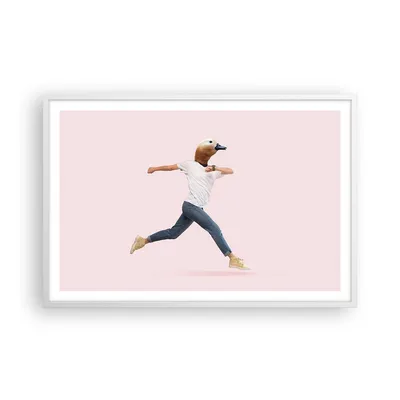 Produktbild von Gerahmtes Poster - Weißer Rahmen - Anthropomorphisierung Mensch Ente - 91,5x61 cm - Wand Bild - Wanddeko - Wandbilder - Kunstposter - Wandposter - Bilderrahmen - Bilder - Kunstdruck - P2WAA91x61-4597