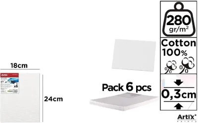 Produktbild von Malplatten 18 x 24 x 0,3 cm, 280 g/m², 6 Stück