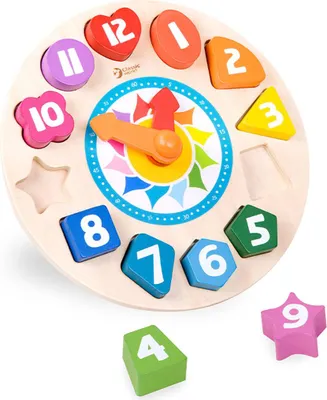 Produktbild von Classic World Holz Lernuhr pädagogisches Spielzeug mit Formen - Lernuhr