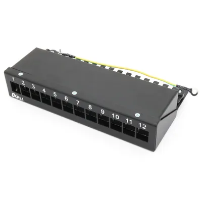 Produktbild von ARLI Patchpanel für Keystone Module – 12-Port Patchfeld Gehäuse schwarz