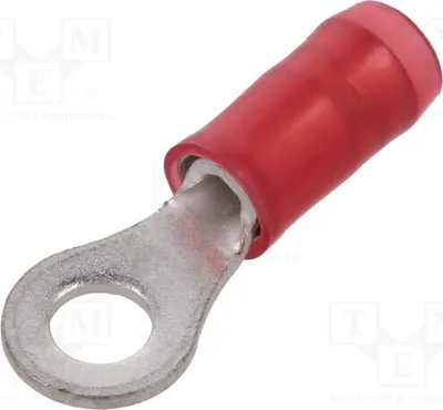 Zdjęcie produktu dla 5 sztuk: Złączka kablowa typu "ring", rozmiar M3,5, średnica: 3,68 mm, zakres przekroju przewodów: 0,3 ÷ 1,42 mm², złącze zaciskowe 36151, izolowana