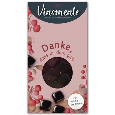 Image de Merci - Gomme au vin rouge, mini, 60g - Cadeau de vin, cadeau d'invité, petit cadeau