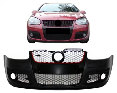 Productafbeelding van Voorbumper voor VW Golf 5 V Mk5 03-07 Jetta 05-10, met GTI-look, honingraatstructuur.