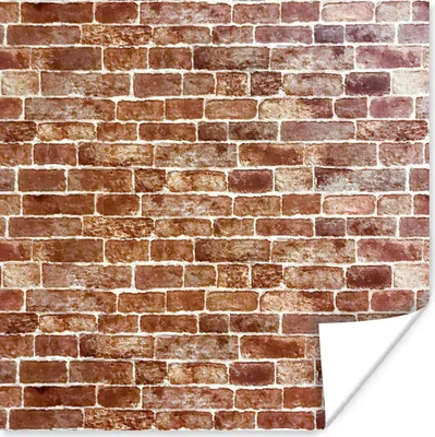 Produktbild von MuchoWow® Poster Backstein - Braun - Weiß - Wand 75x75 cm - Wand Dekoration