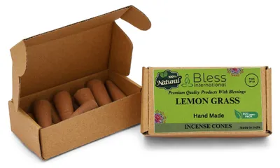 Imagen del producto de Conos de incienso de hierba de limón, 100% naturales, 10 unidades, para la relajación