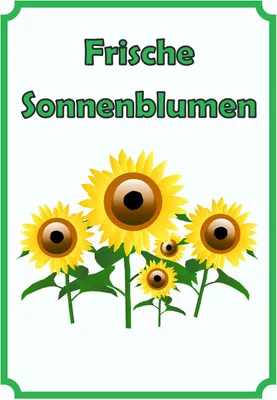 Produktbild von Sonnenblumen Schild Hochkant A3 (297x420mm)