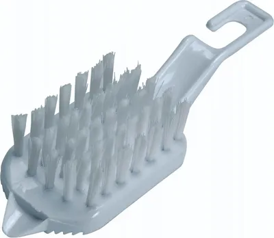 Produktbild von KitchenCraft Gemüse- und Obstreinigungsbürste aus Kunststoff, praktische integrierte Schlaufe, 15 x 6 cm - Weiß