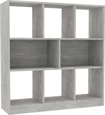 Obrázek produktu pro vidaXL Knihovna betonová šedá 97,5x29,5x100 cm odvozený dřevěný výrobek