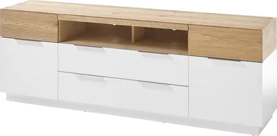 Produktbild von home24 Sideboard - Eiche / Weiß - Echtholzfurnier