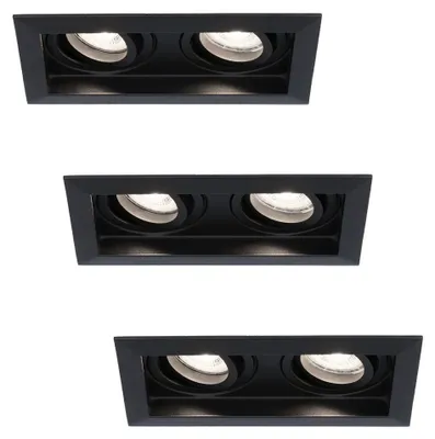 Produktbild von hoftronic LED Doppeleinbaustrahler 8W 690lm 6500K GU10 Schwarz