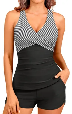Productafbeelding van Solidchoice - Dames Twee-Piece Tankini Set Met V-Hals