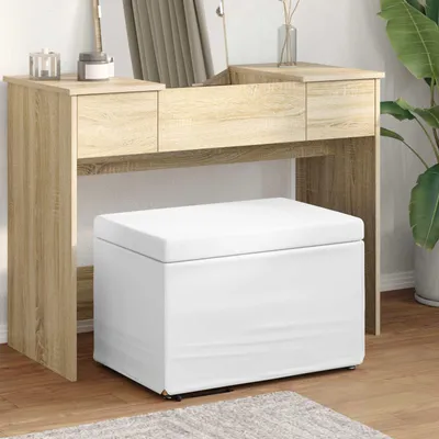 Productafbeelding van Maison Exclusive - Voetenbankje, wit, 61 x 41 x 40 cm, kunstleer en constructiehout