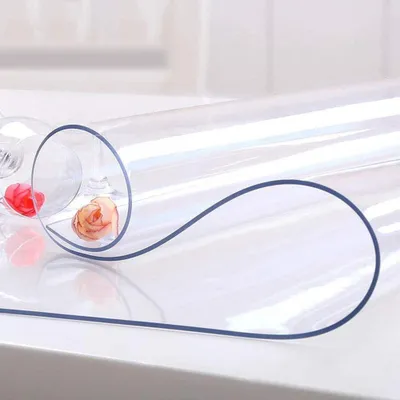 Obrázok produktu pre Solidchoice – Priehľadná ochrana stola z PVC, 40 x 80 palcov, vhodná na jedálenský stôl