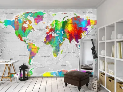 Zdjęcie produktu dla Fototapeta flizelinowa 400x280 cm fototapeta mapa świata XXL mapa mapa mapa k-A-0128-a-a