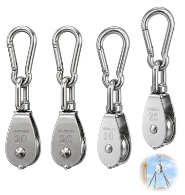 Flaschenzug-Set 8-tlg., 360° drehbar, 75 kg Tragkraft
