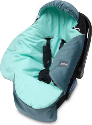 Produktbild von Bellochi Universal Baby Einschlagdecke für Babyschale und Autositz Kinderwagendecke Fußsäck aus Baumwolle und Samt z.B. passend für Maxi-Cosi, Römer, Cybex - Mint